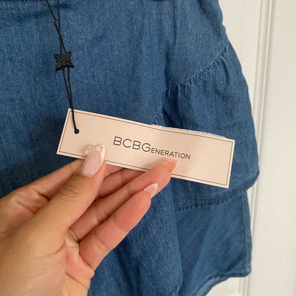 NWT BCBG Ruffle Jean Skirt (S) - Picture 2 of 4